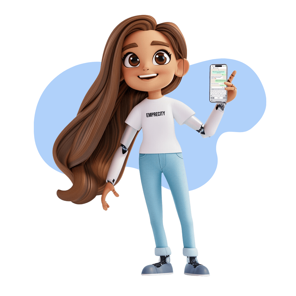 Avatar chica con movil app